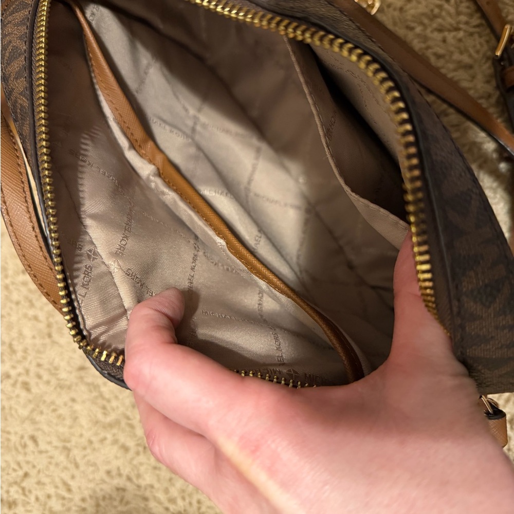 Michael Kors Dark Brown and Tan Crossbody Bag - Picture 4 of 4